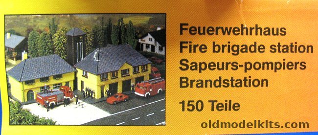 Heljan HO Large Fire Station and Tower - HO Scale Building, 1703 plastic model kit